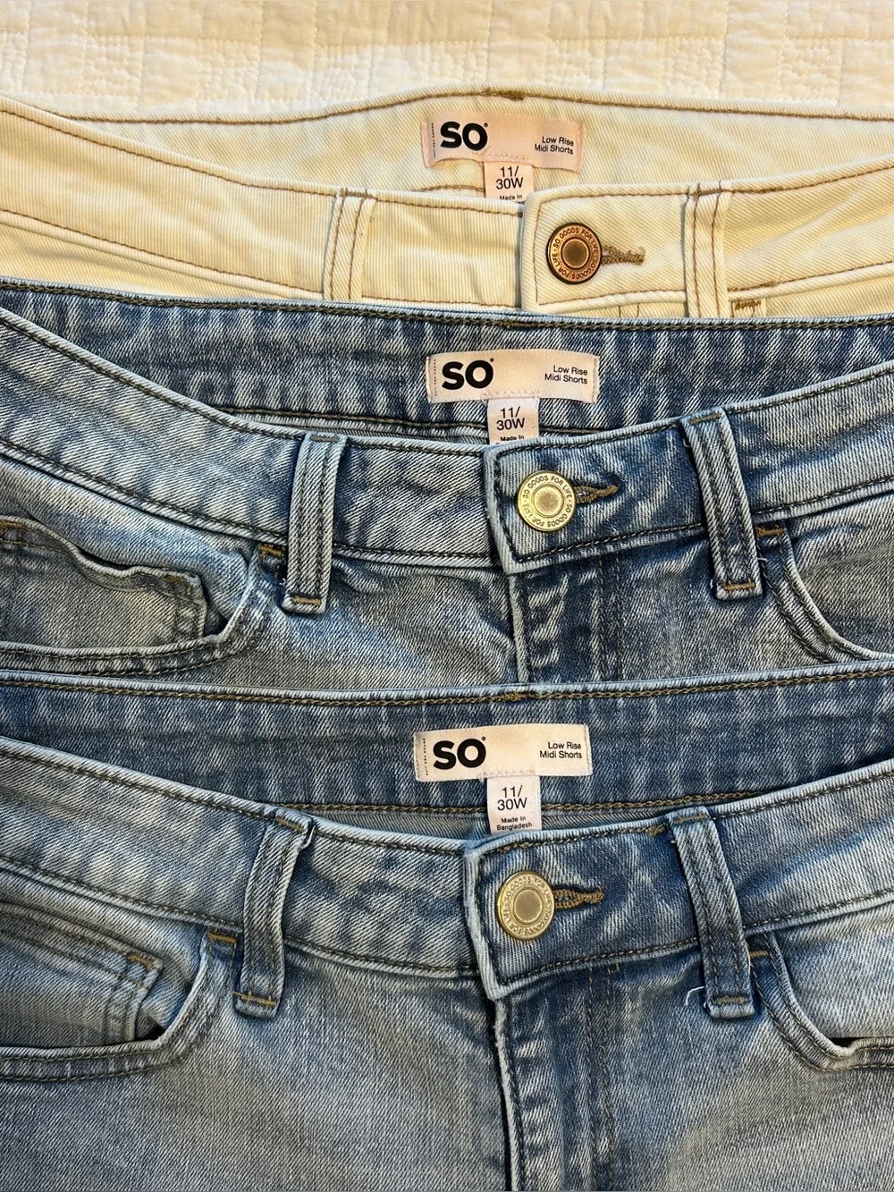 Juniors Jean Shorts 3 pair sz 11/30W